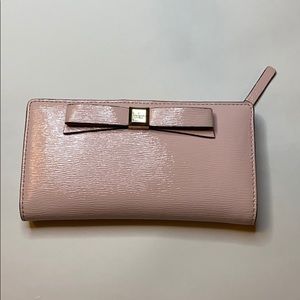 Blush Kate Spade Snap Wallet with Bow